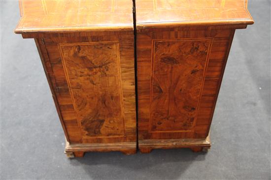 A pair of 18th century Italian walnut commodes, W.2ft 4in. D.1ft 4in. H.2ft 9in.